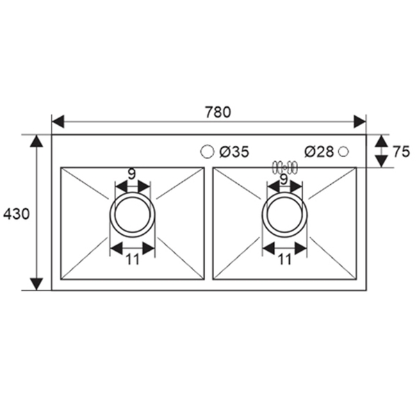 Chậu rửa chén, bát nano đen 2 hố