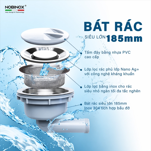 Chậu rửa bát NoBiNox NN974DT