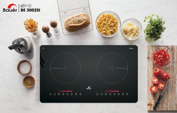 Bếp từ đôi Bauer 3002SI | Bo viền | Sôi liu diu | Tặng bộ nồi 4 món