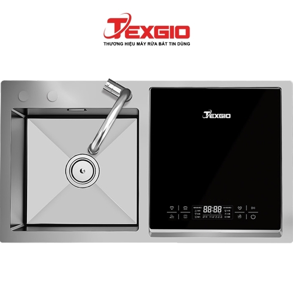 Máy rửa bát Texgio Dishwasher TGUS06HA - 6 Bộ Liền Chậu Tích Hợp Rửa Sóng Siêu Âm, Sấy Khí Nóng