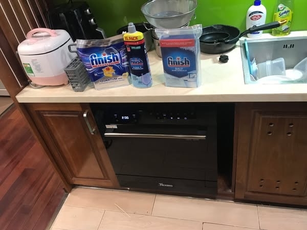 Máy rửa bát Texgio Dishwasher TGWF68GB Smart - 8 Bộ Nâng cấp 11 Bộ - Kết Nối Wifi, Sấy Khí Nóng