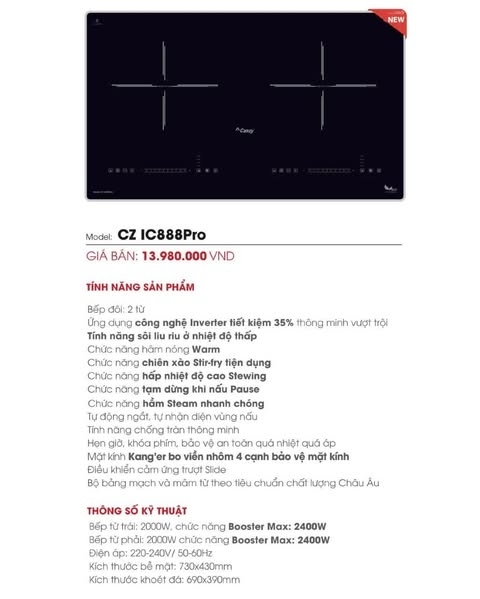 BẾP TỪ CANZY CZ IC888PRO