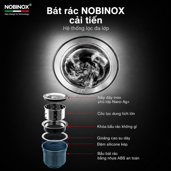 Chậu rửa bát NoBiNox NJ557
