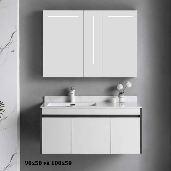 Bộ tủ chậu lavabo, tủ gương phòng tắm CR-232