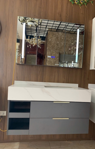 Bộ tủ chậu lavabo, tủ gương phòng tắm WL 2022