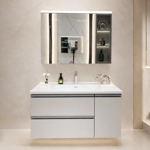 Bộ tủ chậu lavabo, tủ gương phòng tắm WL2015B