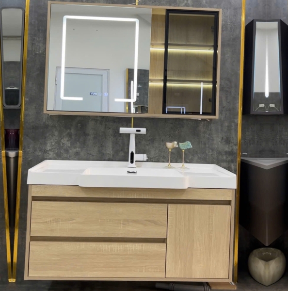 Bộ tủ chậu lavabo, tủ gương phòng tắm Wiliam
