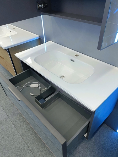 Bộ tủ chậu lavabo, tủ gương phòng tắm TC 034-100