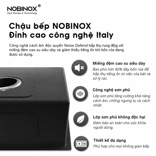 Chậu rửa bát NoBiNox NJ558B