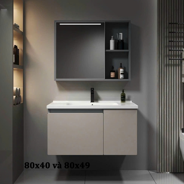 Bộ tủ chậu lavabo, tủ gương phòng tắm CR-519