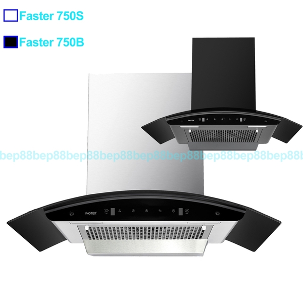 Máy hút mùi Faster 750B | Faster 750S | Tự động làm sạch | Cảm ứng vẫy tay