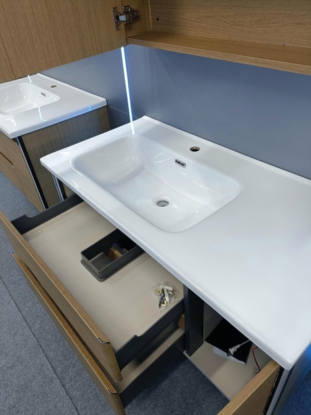 Bộ tủ chậu lavabo, tủ gương phòng tắm TC 033-100