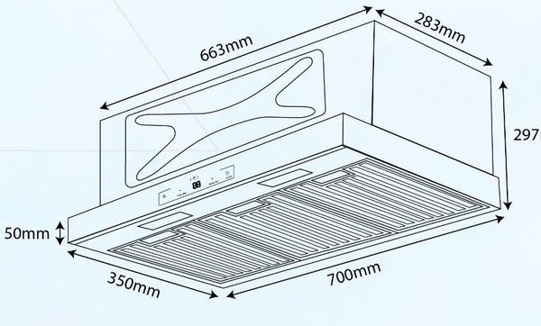 Máy hút mùi âm tủ Kocher Turbo 350D