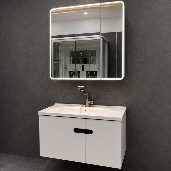 Bộ tủ chậu lavabo, tủ gương phòng tắm TC 2504