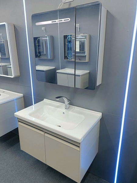 Bộ tủ chậu lavabo, tủ gương phòng tắm TC 009-80