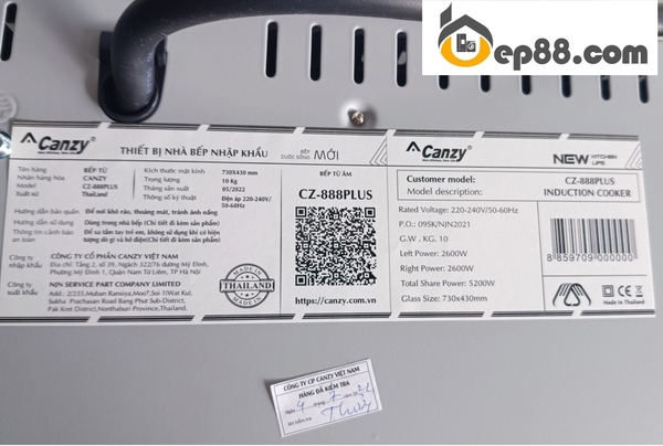 Bếp từ Canzy CZ 888 Plus - Chính Hãng