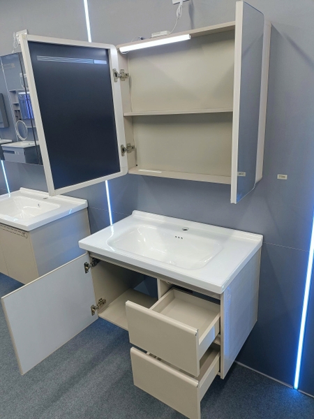 Bộ tủ chậu lavabo, tủ gương phòng tắm TC 006-80