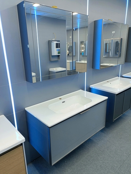 Bộ tủ chậu lavabo, tủ gương phòng tắm TC 034-100