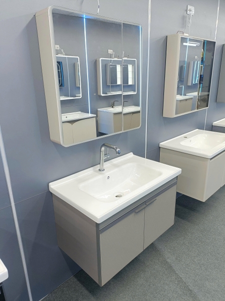 Bộ tủ chậu lavabo, tủ gương phòng tắm TC 012-80