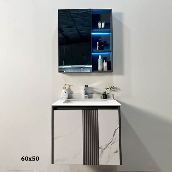Bộ tủ chậu lavabo, tủ gương phòng tắm MW6637