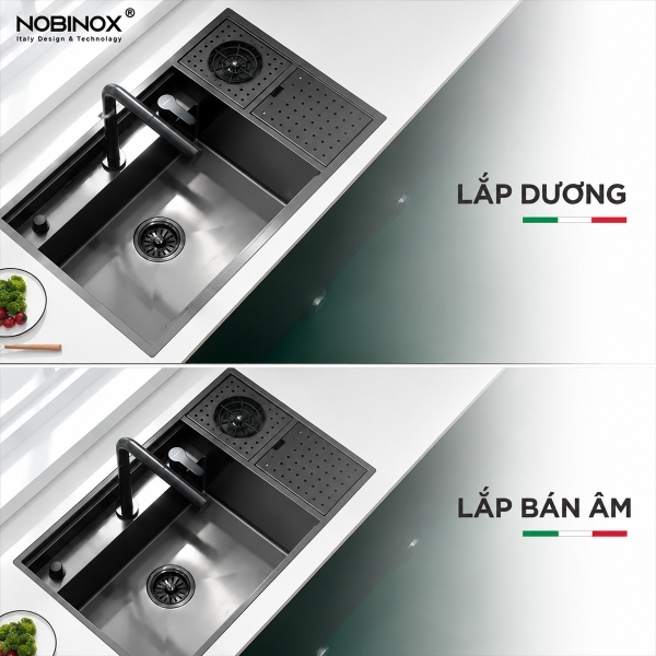Chậu rửa bát NoBiNox NJ510B