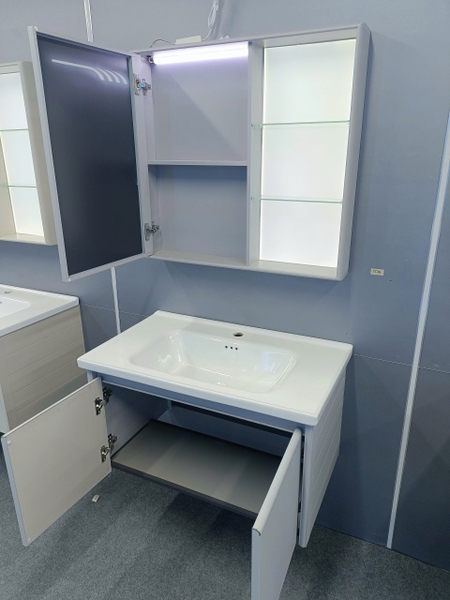 Bộ tủ chậu lavabo, tủ gương phòng tắm TC 016-80