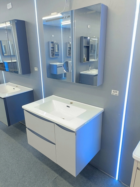 Bộ tủ chậu lavabo, tủ gương phòng tắm TC 025-80