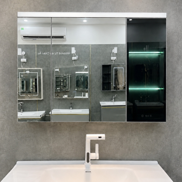 Bộ tủ chậu lavabo, tủ gương phòng tắm WL2015B
