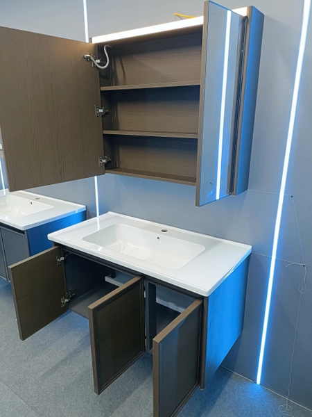 Bộ tủ chậu lavabo, tủ gương phòng tắm TC 035-100