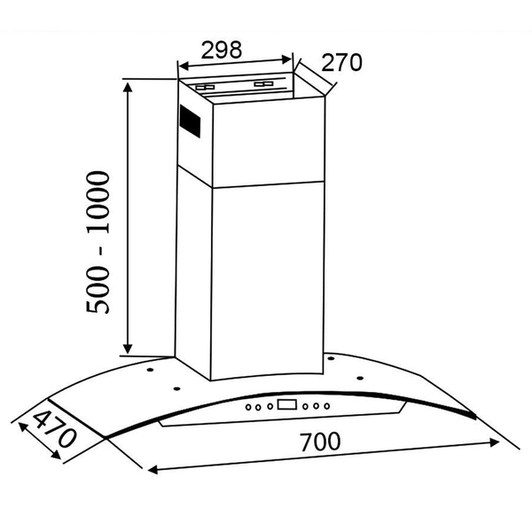 Máy Hút Mùi Kính Cong Canzy NK-270C