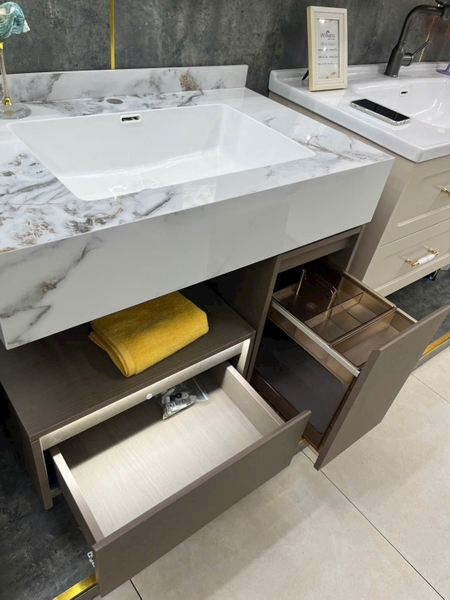Bộ tủ chậu lavabo, tủ gương phòng tắm WL 2030