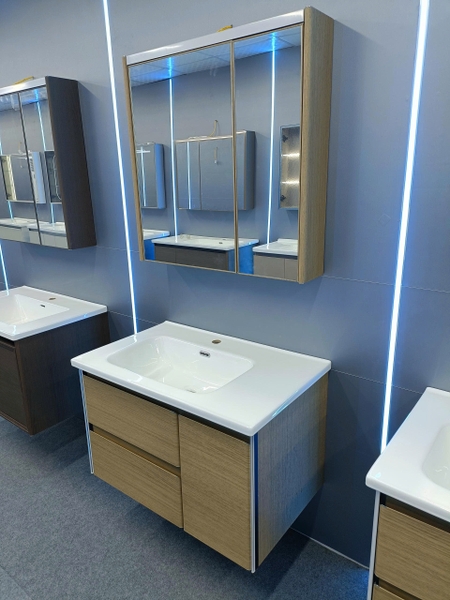 Bộ tủ chậu lavabo, tủ gương phòng tắm TC 033-80