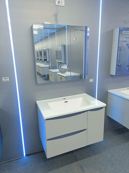 Bộ tủ chậu lavabo, tủ gương phòng tắm TC 025-80
