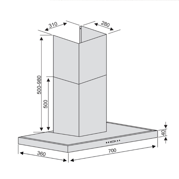 Máy Hút Mùi Chữ T Lorca TA 6007EC