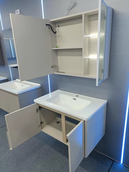 Bộ tủ chậu lavabo, tủ gương phòng tắm TC 028 -80
