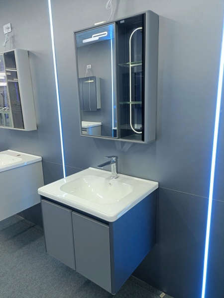 Bộ tủ chậu lavabo, tủ gương phòng tắm TC 014-60