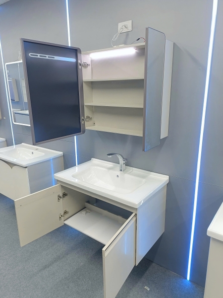 Bộ tủ chậu lavabo, tủ gương phòng tắm TC 009-80