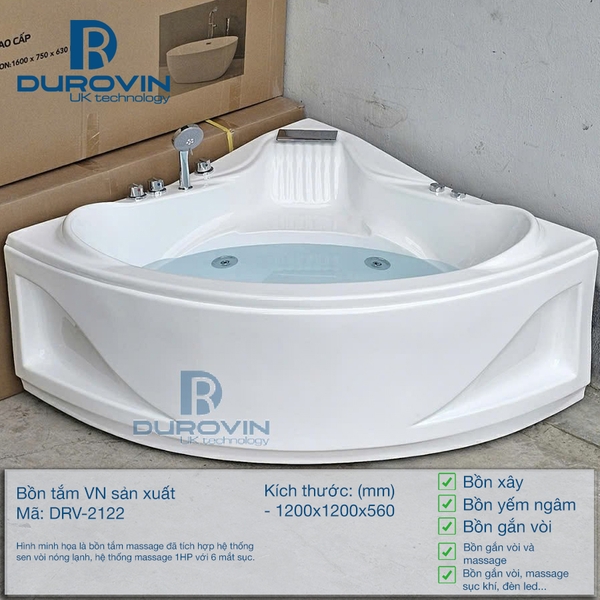 Bồn Tắm Góc 1m2 DRV-2122