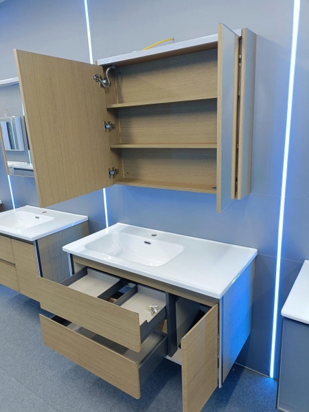 Bộ tủ chậu lavabo, tủ gương phòng tắm TC 033-100