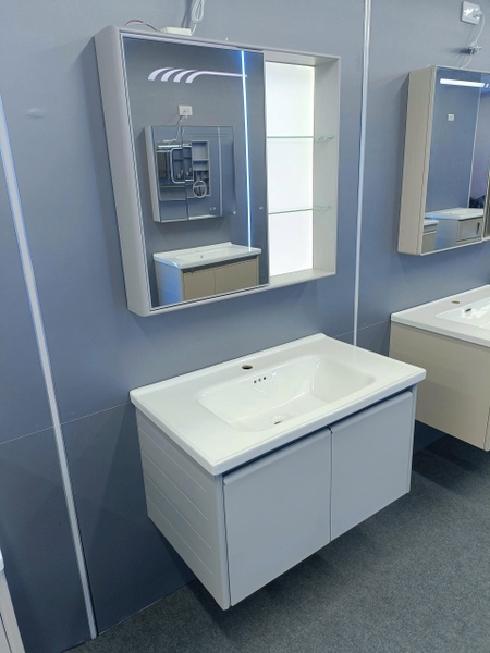 Bộ tủ chậu lavabo, tủ gương phòng tắm TC 016-80