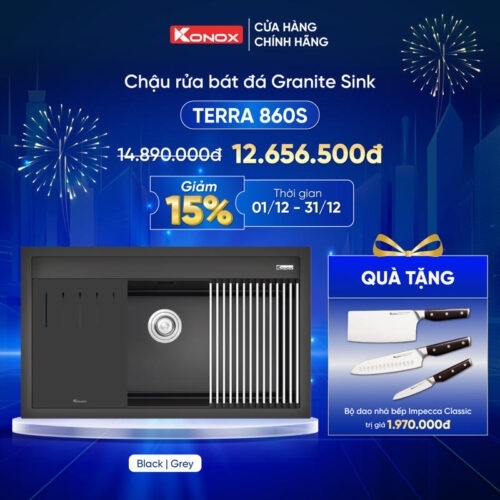 Chậu rửa bát đá Konox Granite Sink Terra 860S
