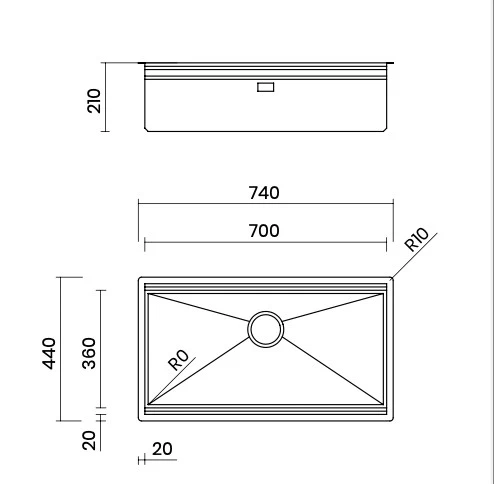 Chậu rửa bát NoBiNox NT644U