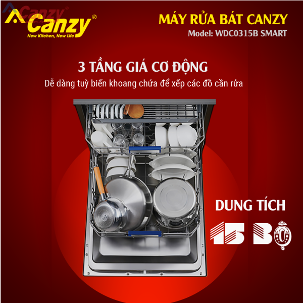 Máy rửa bát canzy WDC0315B SMART