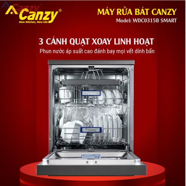 Máy rửa bát canzy WDC0315B SMART