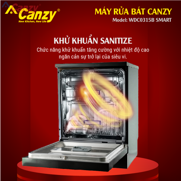 Máy rửa bát canzy WDC0315B SMART