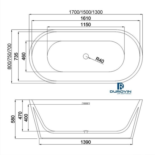 Bồn ovan Viền Mỏng DRV-1235