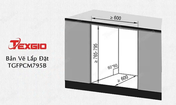 Máy rửa bát Texgio Dishwasher TGFPCM795B - 14 Bộ Sấy Khí Nóng, Diệt Khuẩn UV