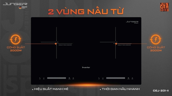 Bếp từ đôi Junger CEJ-201-II