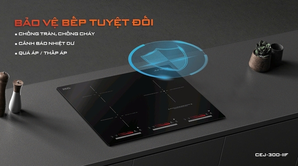 Bếp từ hồng ngoại 3 vùng nấu Junger CEJ-300-IIF