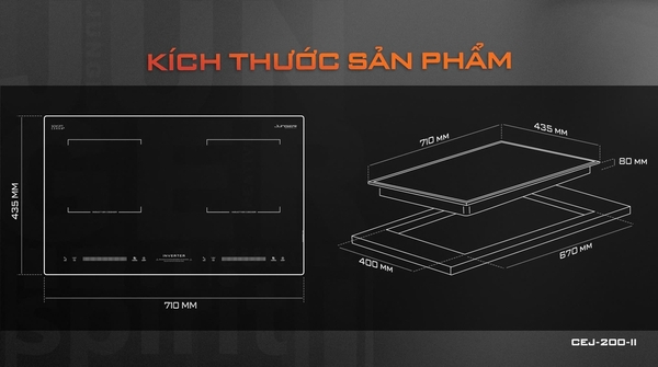 Bếp từ đôi Junger CEJ-200-II